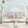 Wooden Full Size House Bed with 2 Drawers,Kids Bed with Storage Shelf, White