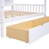 Wooden Full Size House Bed with 2 Drawers,Kids Bed with Storage Shelf, White