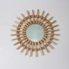 Rattan Dressing Mirror Innovative Art Round Mirror Living Room Wall Hanging Mirror Bathroom Decoration Makeup Mirror